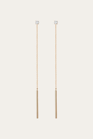 Aurate x Frye: Lab Grown Diamond Lariat Earrings