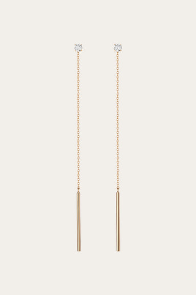 Aurate x Frye: Lab Grown Diamond Lariat Earrings