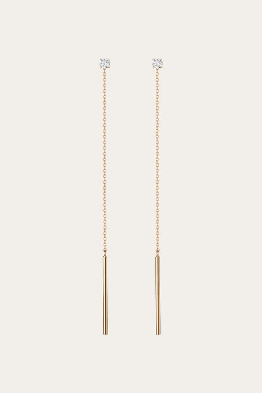 Aurate x Frye: Lab Grown Diamond Lariat Earrings