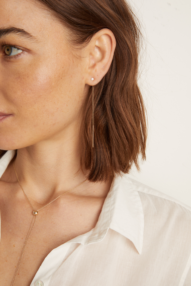 Aurate x Frye: Lab Grown Diamond Lariat Earrings