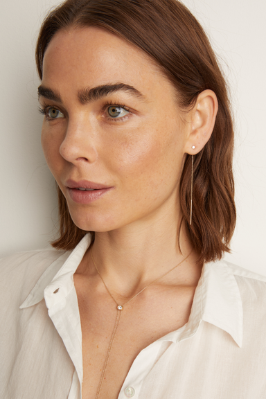Aurate x Frye: Lab Grown Diamond Lariat Earrings