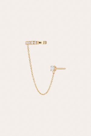 Aurate x Frye: Lab Grown Diamond Stud and Ear Cuff