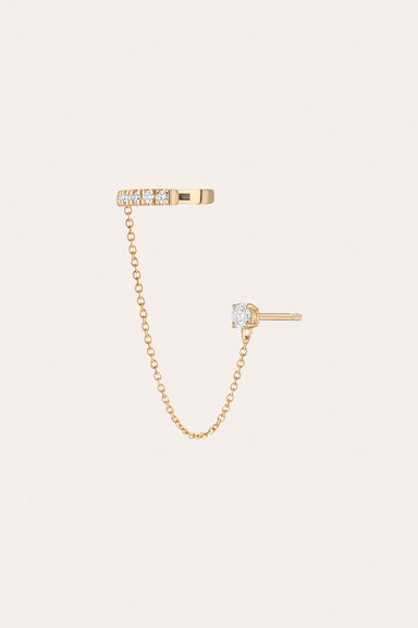 Aurate x Frye: Lab Grown Diamond Stud and Ear Cuff