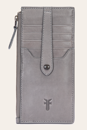 Frye Melissa Snap Card Wallet – Antique Pull-Up Leather, 9 Card Slots, Key Ring