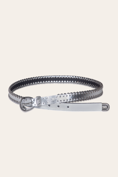 20mm Belt With 3 Pc Buckle Set & Leather Laced Edge