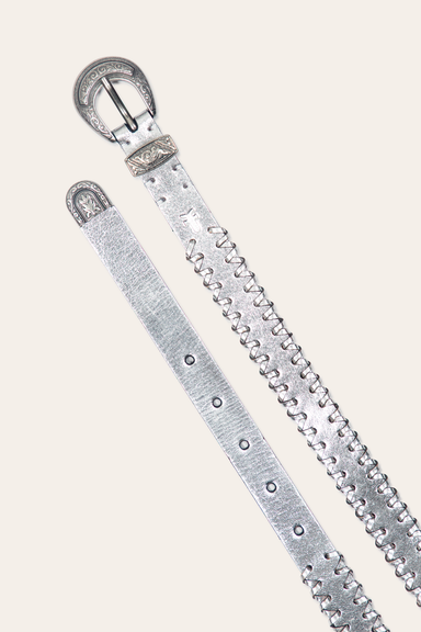 20mm Belt With 3 Pc Buckle Set & Leather Laced Edge