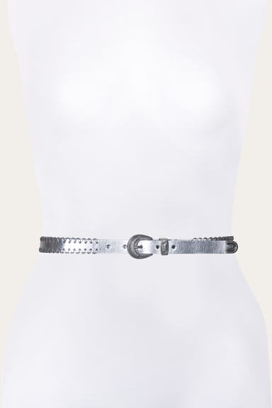 20mm Belt With 3 Pc Buckle Set & Leather Laced Edge