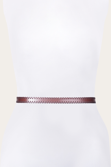 20mm Belt With 3 Pc Buckle Set & Leather Laced Edge