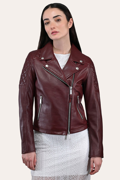 Oxblood biker jacket deals