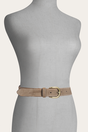 30mm Suede Belt W/ Contrast Stitching