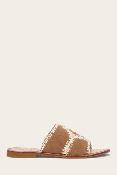 Ava Crochet Slide - Almond - Outside