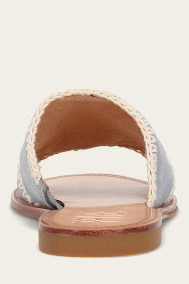 Ava Crochet Slide - Steel Blue - Back