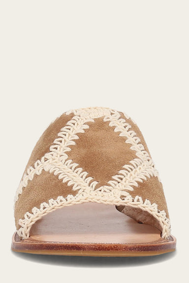 Ava Crochet Slide - Almond - Front