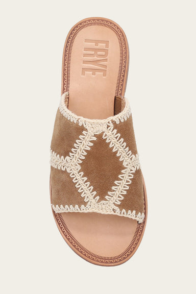 Ava Crochet Slide - Almond - Top Down