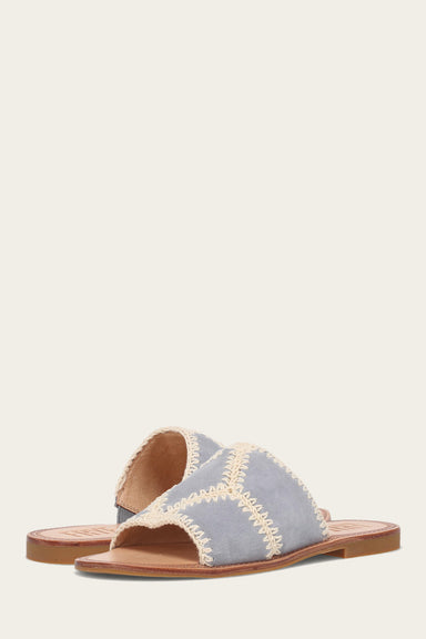 Ava Crochet Slide - Steel Blue - Pair