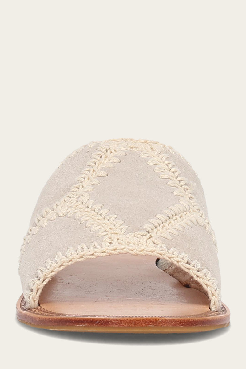 Ava Crochet Slide - Ivory - Front