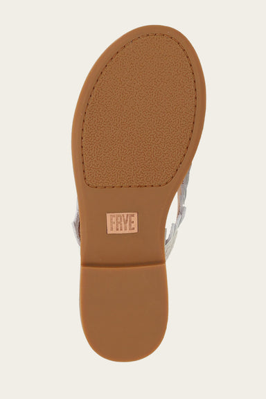 Ava Fringe Sandal - White - Sole