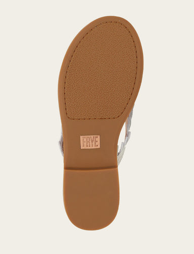 Ava Fringe Sandal - White - Sole