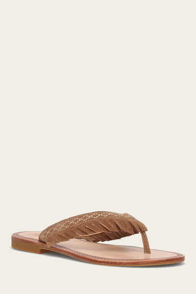 Ava Fringe Sandal - Almond - Hero