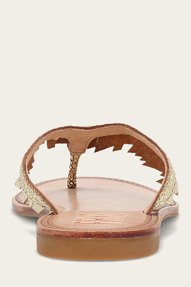 Ava Fringe Sandal - Gold Mirror - Back