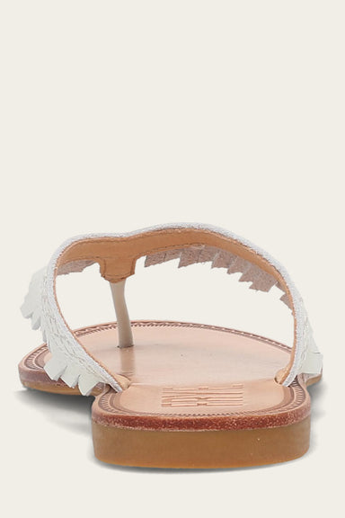 Ava Fringe Sandal - White - Back