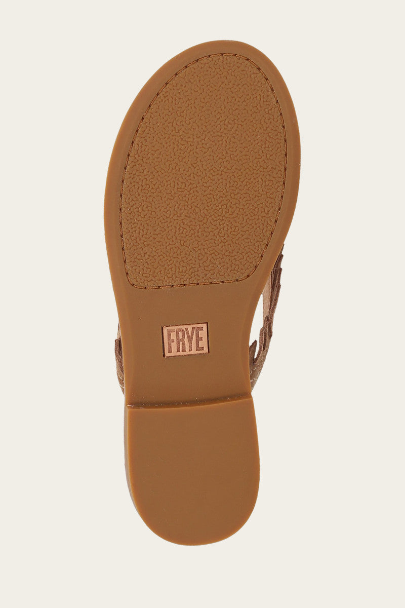 Ava Fringe Sandal - Almond - Sole