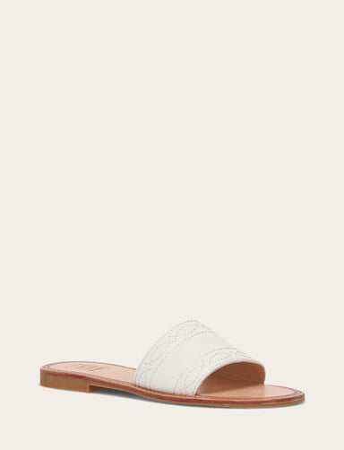 Ava Woodstock Slide - White - Hero