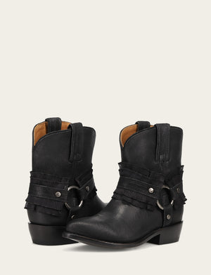 Women's Black Billy Harness Ruffle Boots The Frye Company