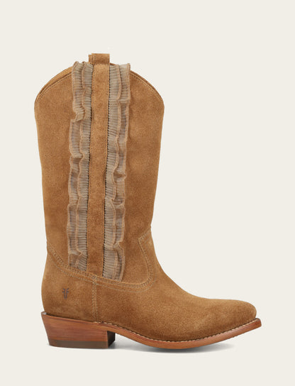 Billy Pull On Ruffle - Almond - Outside