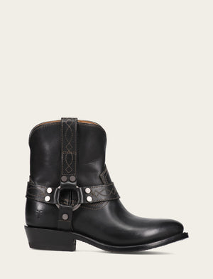 Women's Black Billy Short Harness Booties The Frye Company