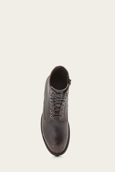 Bowery Lace Up - Antiqued Black - Top Down