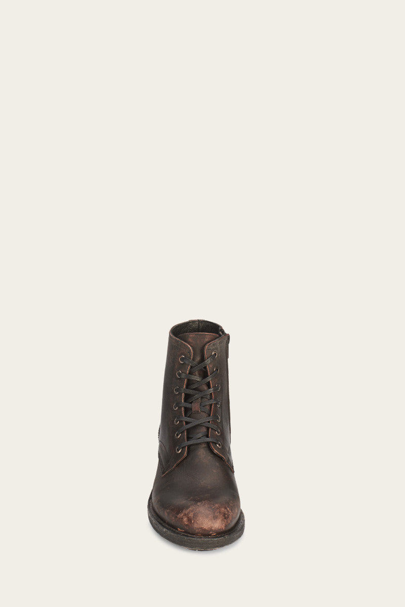 Bowery Lace Up - Antiqued Black - Front