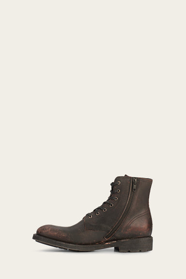 Bowery Lace Up - Antiqued Black - Inside