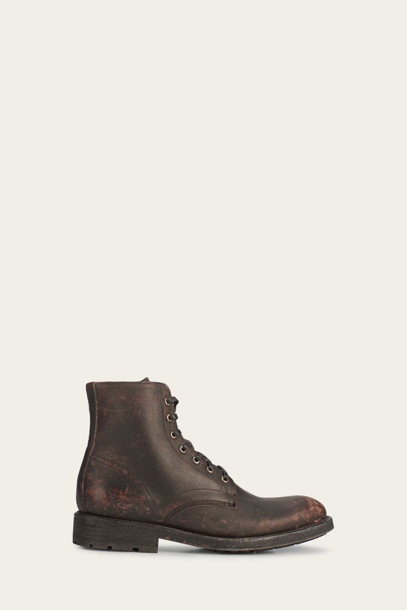 Bowery Lace Up - Antiqued Black - Outside