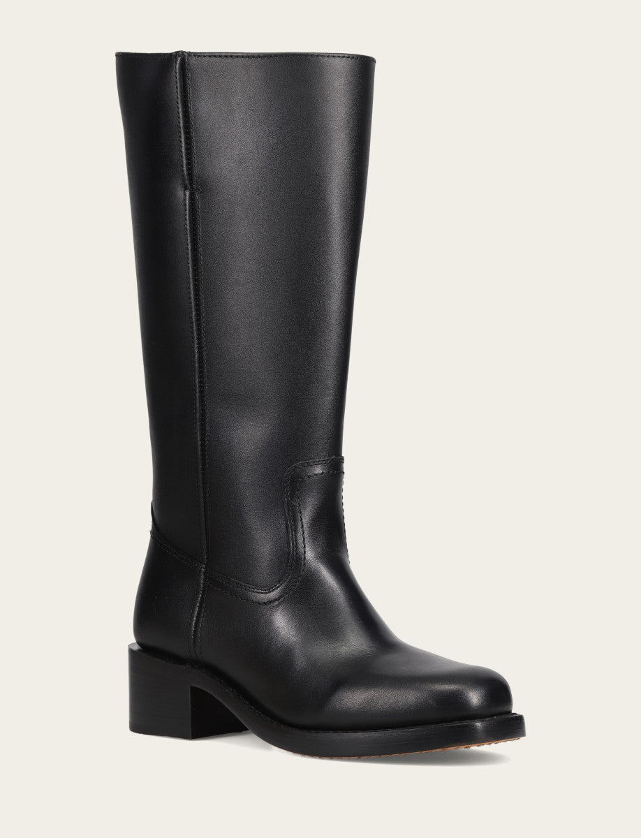 Women's Black Campus 14L Wide Calf Boots | The Frye Company