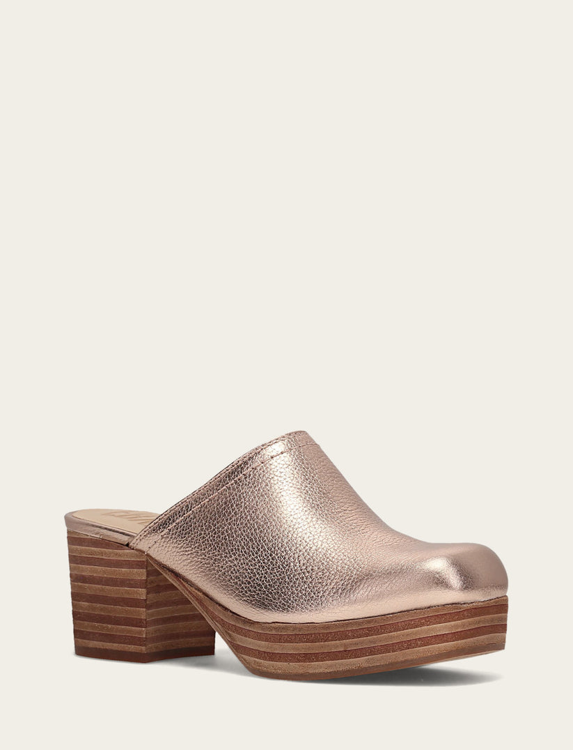 Women’s Rose Gold Metallic Leather Campus Clogs | The Frye Company