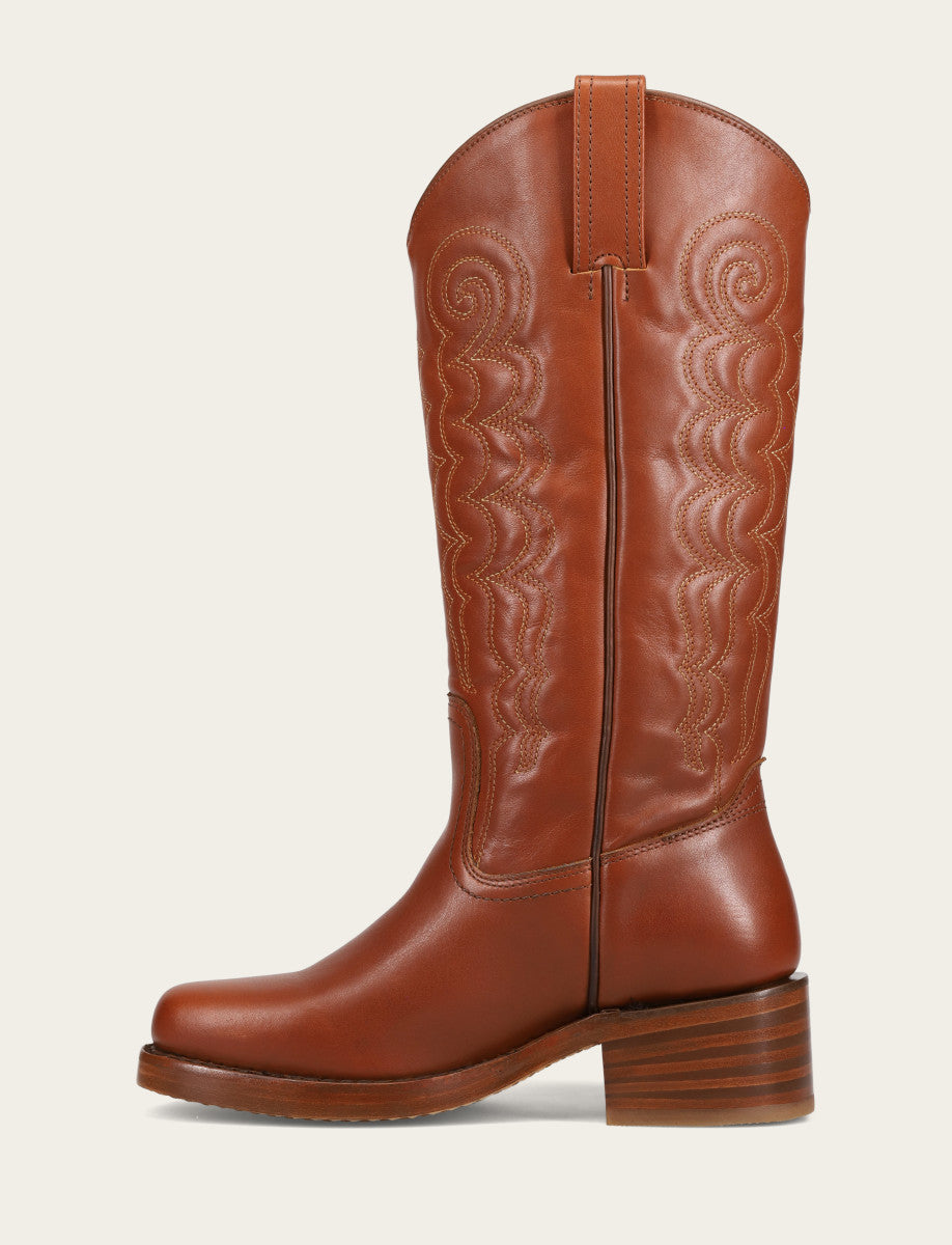 Walnut Color Boot Women's Walnut Campus Deco Stitch Boot | The Frye Company