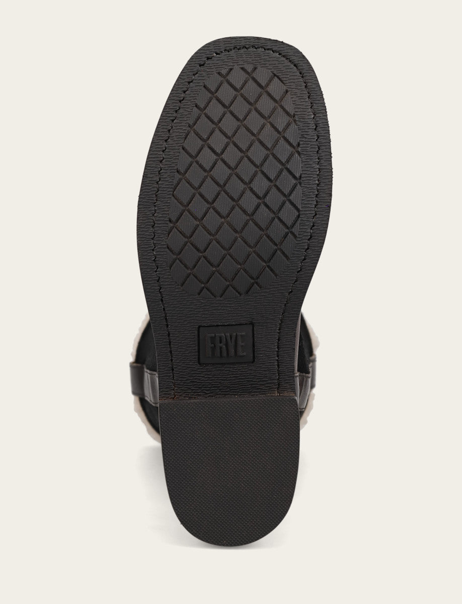 Campus Low Heel Mid Shearling Boot - Black - Sole