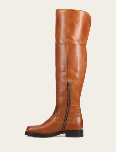 Campus Low Heel Over The Knee Boot - Cognac - Inside