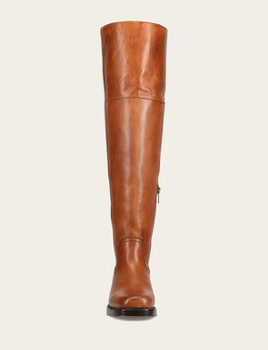 Campus Low Heel Over The Knee Boot - Cognac - Front