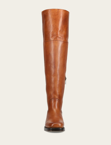 Campus Low Heel Over The Knee Boot - Cognac - Front