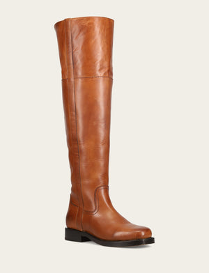 Campus Low Heel Over The Knee Boot - Cognac - Hero