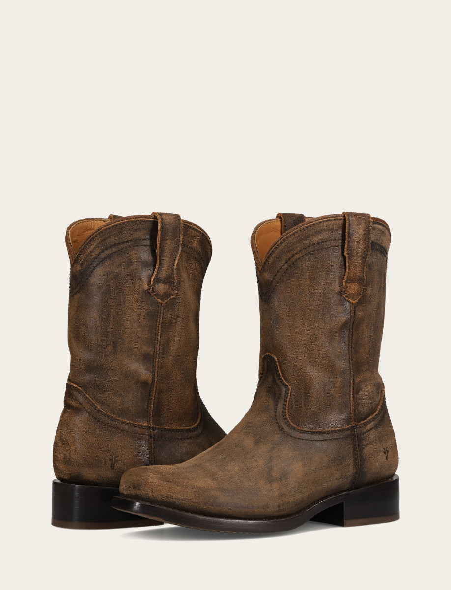 Flat Roper Boot Men’s Chocolate Vintage Leather Campus Roper Boots | The Frye Company
