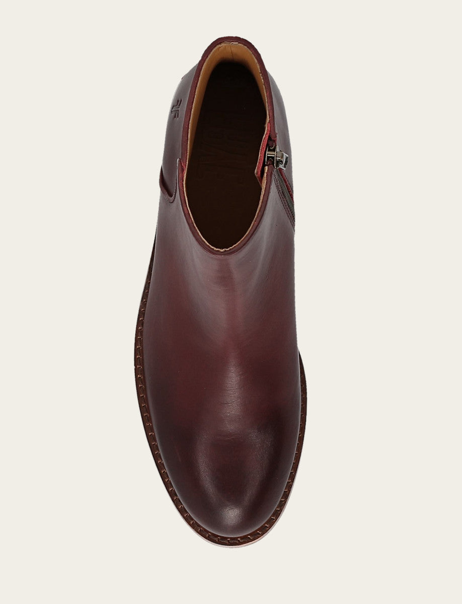 Carson 2 Piping Bootie - Merlot - Top Down