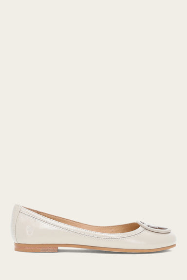Carson Logo Ballet - Ivory - Outside