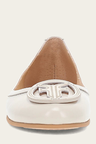 Carson Logo Ballet - Ivory - Front