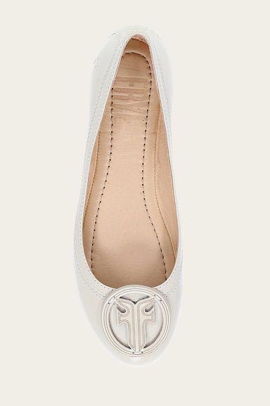 Carson Logo Ballet - Ivory - Top Down