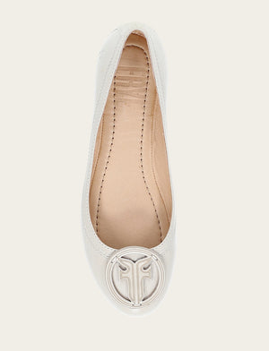 Carson Logo Ballet - Ivory - Top Down