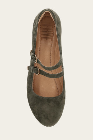 Carson Multi Mary Jane - Dark Olive - Top Down