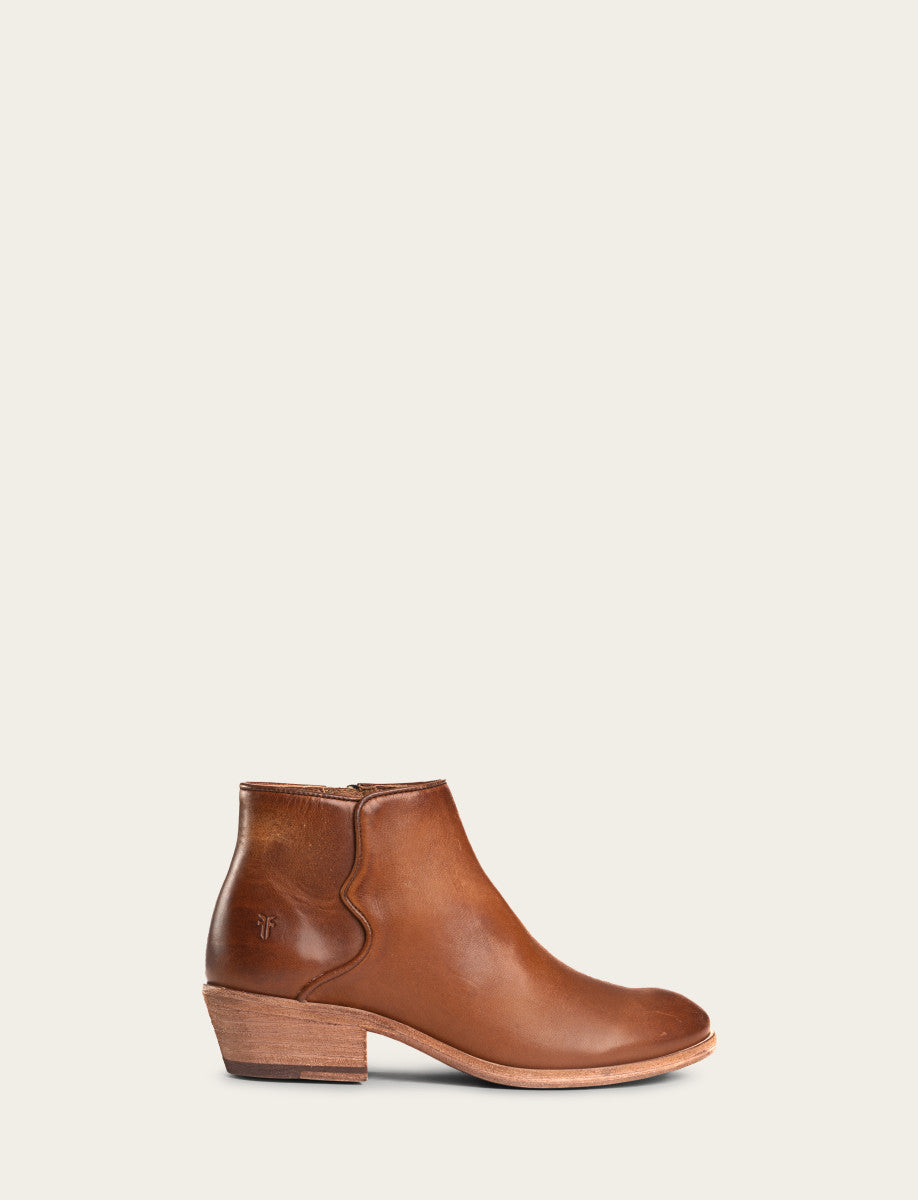 Carson Piping Bootie - Caramel - Outside
